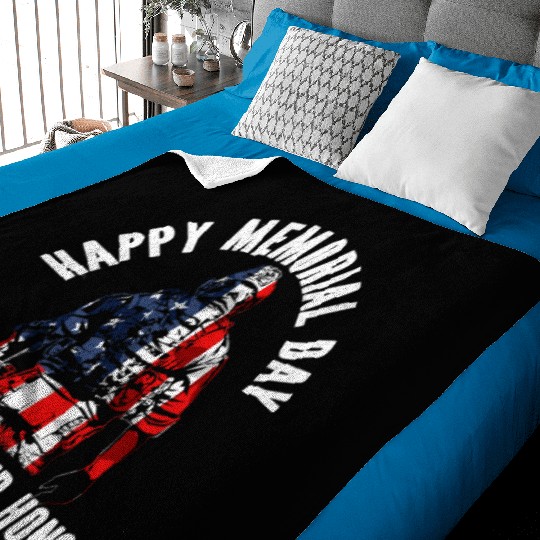 Patriotic Veteran USA Flag American Memorial Day Baby Blankets
