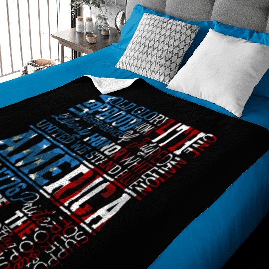 Patriotic Veteran USA Flag American Memorial Day Baby Blankets