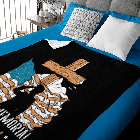 Patriotic Veteran USA Flag American Memorial Day Baby Blankets