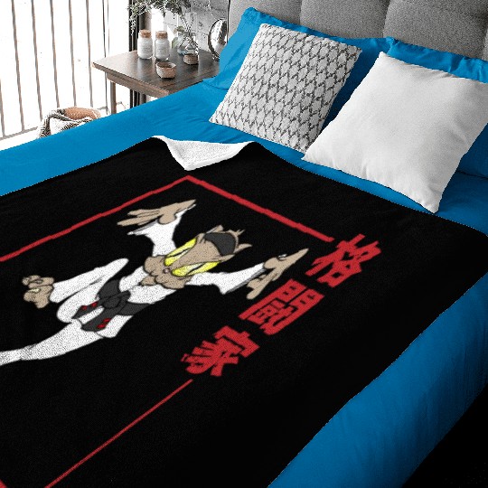Cat Karate player , Cat Samurai , Japanese Style Baby Blankets