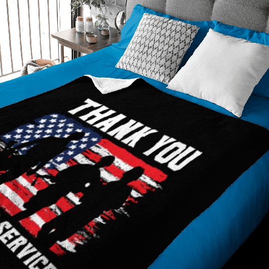 Patriotic Veteran USA Flag American Memorial Day Baby Blankets