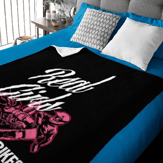 Motocross Girl Dirt Bike Baby Blankets