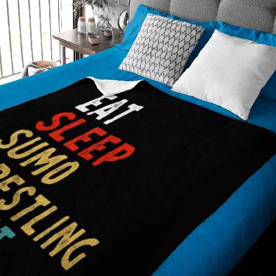 Eat Sleep Sumo Wrestling Repeat Funny Player Idea Baby Blankets