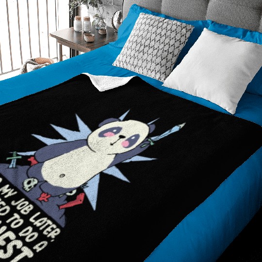 Procrastinating Panda Lover Side Quest Panda Baby Blankets