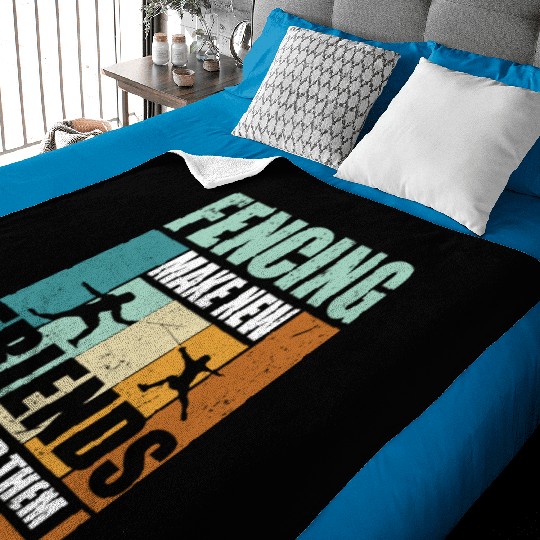 Funny Fencing Make New Friends And Stab Them Baby Blankets