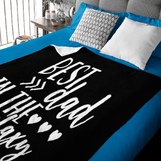 Best Dad in The Galaxy Quote Cool Baby Blankets