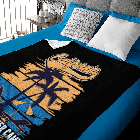 California Surfing Summer Camp Baby Blankets