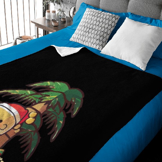 Tropical Santa enjoying Summer Baby Blankets