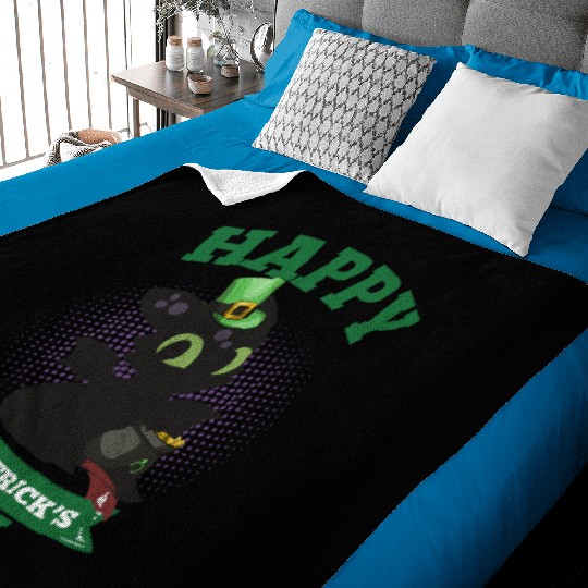 Happy St Patricks Day Toothless Baby Blankets