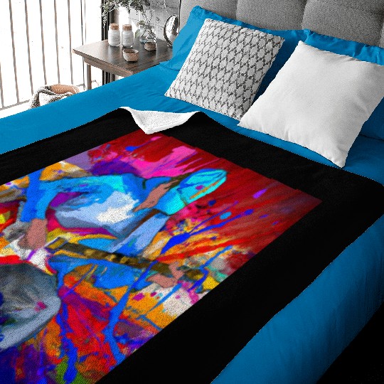 Guitar Player Graffiti Art Baby Blankets