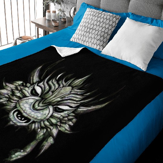 crab dragon green Baby Blankets