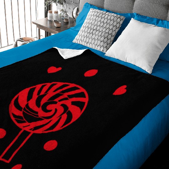 cute red candy sweet lollipop lover Baby Blankets