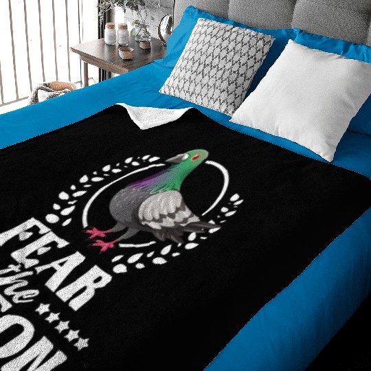 Fear The Pigeon Pigeon Racing Lover Birdwatching Baby Blankets