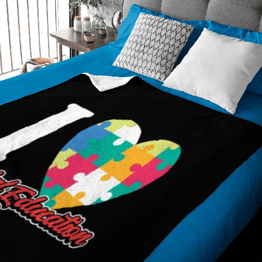 I Love Special Education Sped Teacher Awareness Baby Blankets