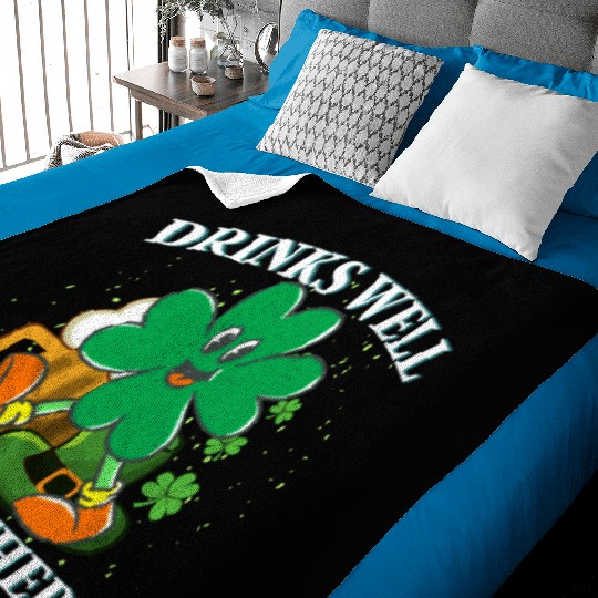 Drinks Well With Others St. Patrick's DayT-Baby Blankets