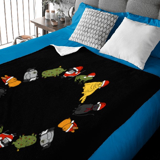 Christmas Holidays Cute Animals Stars Candy Canes Baby Blankets