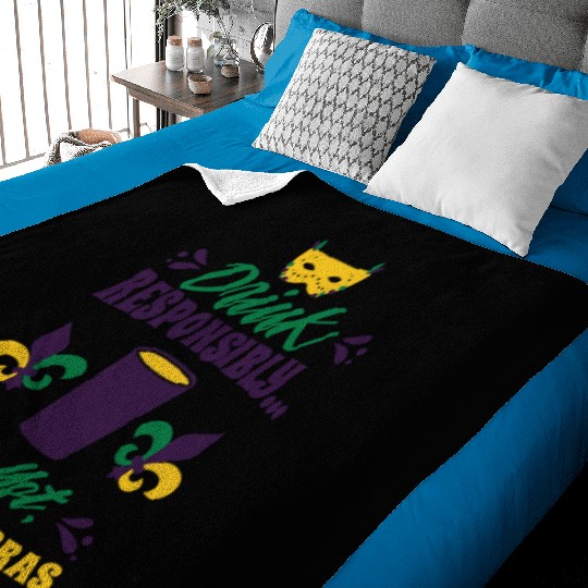 Mardi Gras Carnival Beer Drinking Parade Party Baby Blankets