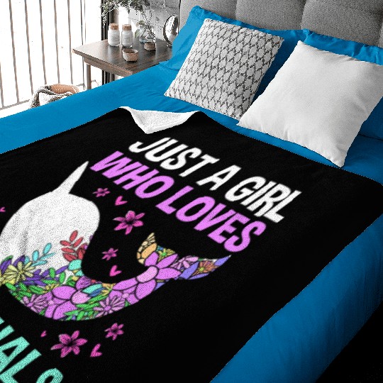 Just A Girl Who Loves Narwhals Sea Unicorn Narwhal Baby Blankets