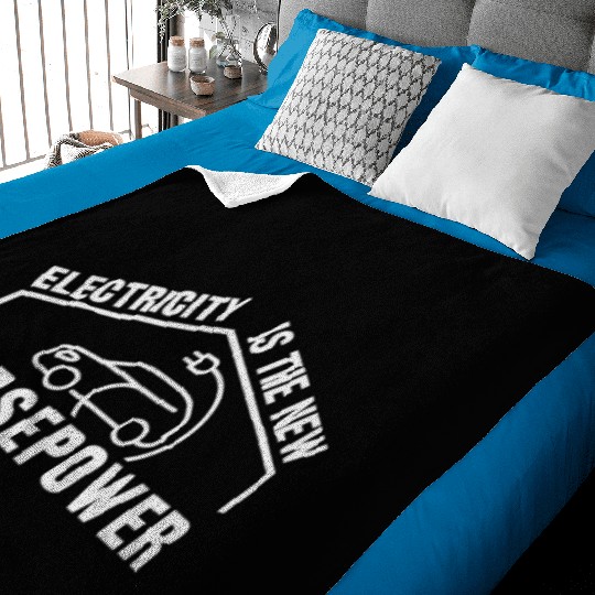 Electric Vehicle Electricity Is The New Horsepower Baby Blankets