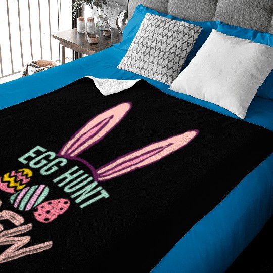 Egg Hunt Crew Funny Easter Day Baby Blankets