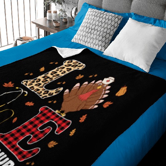 Thanksgiving Cardiac Nurse Costume Baby Blankets