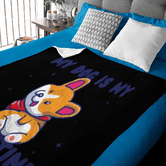 my dog is my valentine for dog lover Baby Blankets