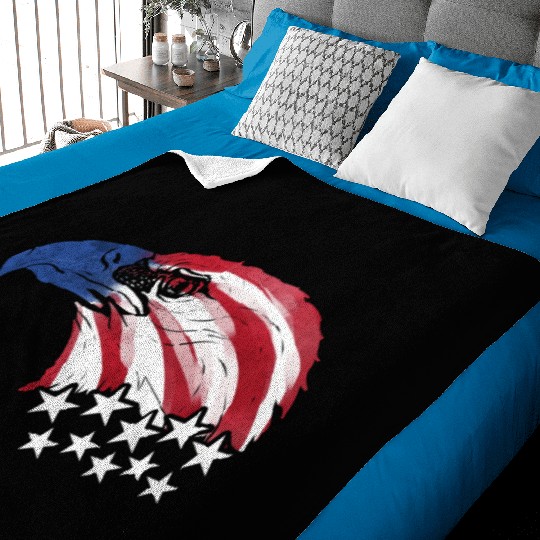 Bald Eagle Us Flag Colors Baby Blankets