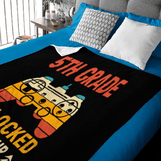 5th Grade Unlocked Level Up Video Gamer Baby Blankets