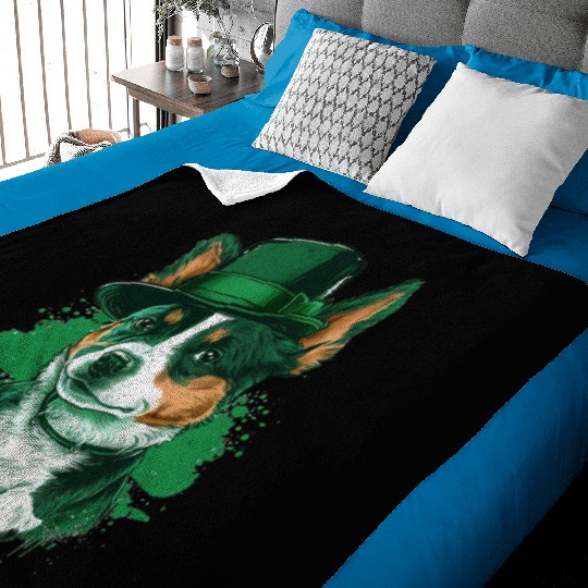 Lucky Pup St. Patricks Day for Dog Lovers. Baby Blankets