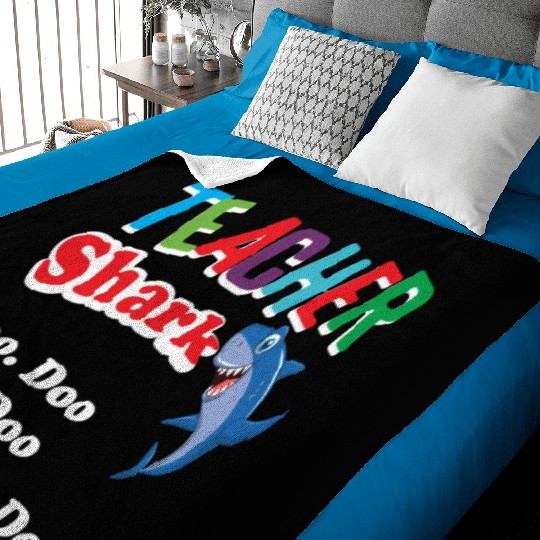 Teacher Baby Blankets Preschool Teacher Shark Funny