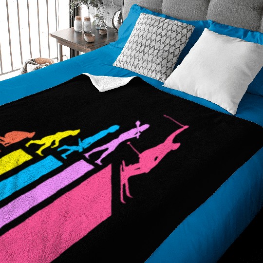 Retro Evolution Ski Skiing Skier Baby Blankets