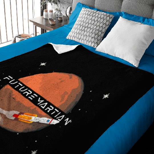 Future Martian Mars Planet Space Lover Baby Blankets