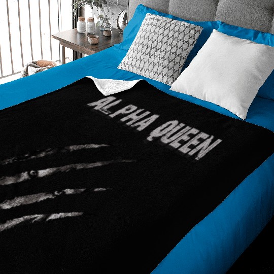 Alpha Queen | wolf appears through traces of claws Baby Blankets
