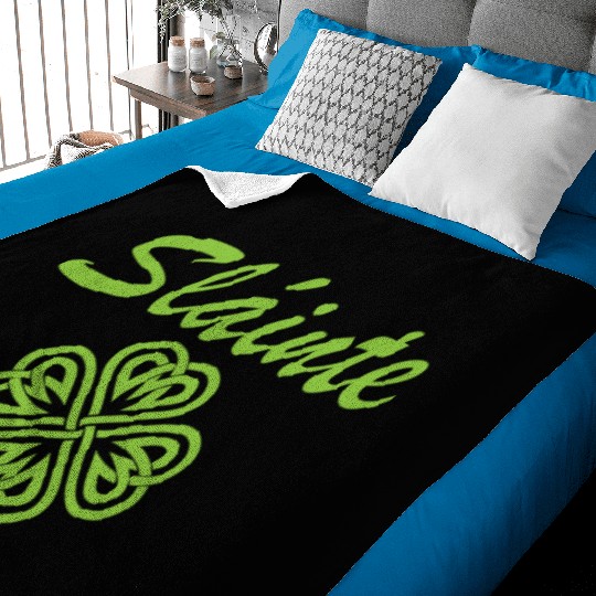 Slainte Shamrock Cheers Salute St. Patrick's Day Baby Blankets