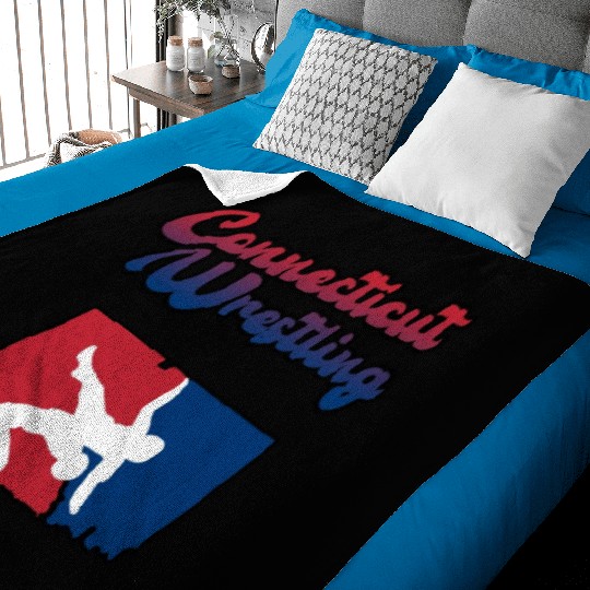 Connecticut Wrestling Baby Blankets