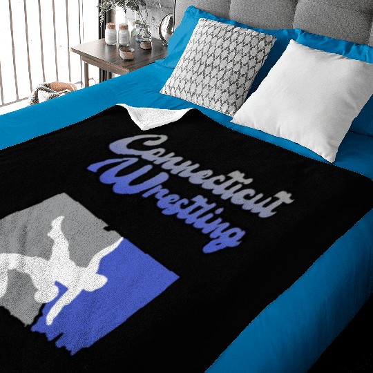 Connecticut Wrestling Baby Blankets
