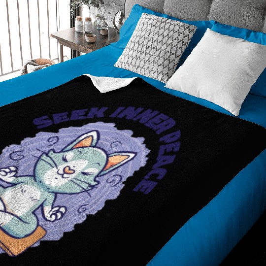 Serenity Cat Yoga Cat Owner Meditation Yoga Fan Baby Blankets