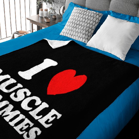 I Love Muscle Mommies Baby Blankets