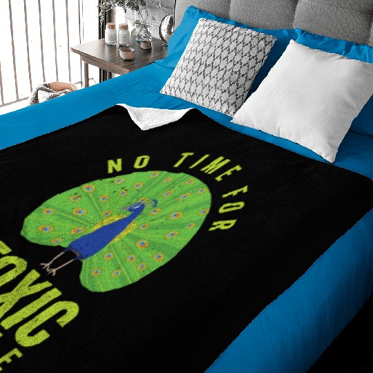 Peacock Positivity Peacock Fan Toxic People Nature Baby Blankets