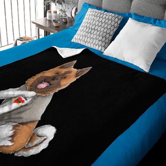 American Akita I Love Mom Tattoo Dog Mothers Day Baby Blankets