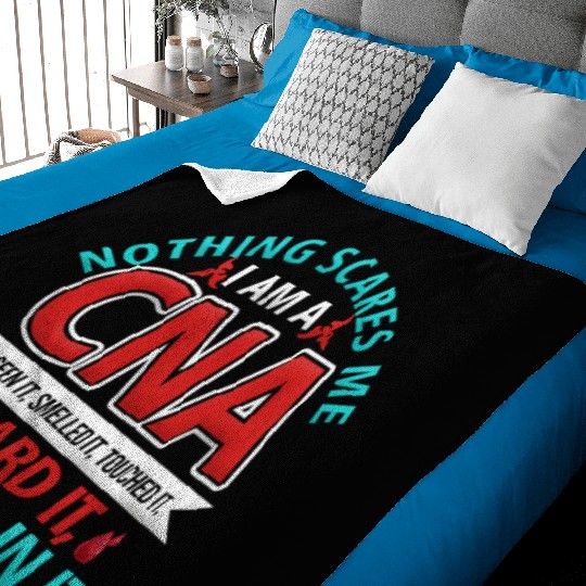 Nothing Scares Me Cna Nurse Job Lover Baby Blankets