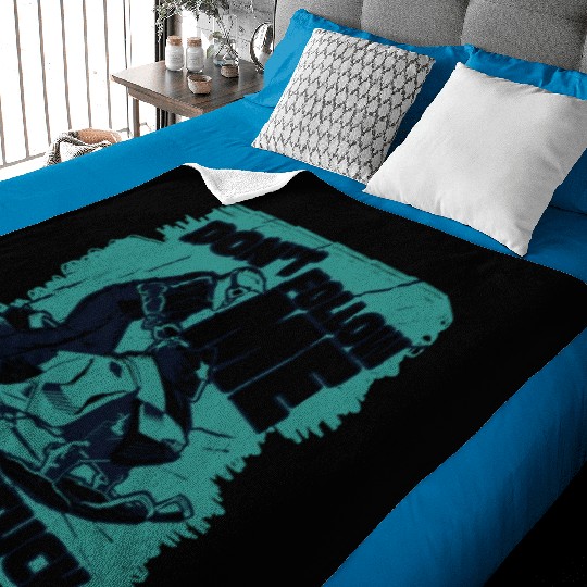 Don't Follow Me I Get Stuck Sledding Racer Baby Blankets