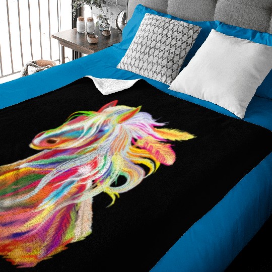 Horse Head Watercolor Equestrianhorse for girlswat Baby Blankets