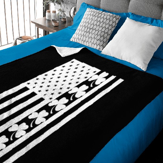 St Patricks Day American Flag Baby Blankets