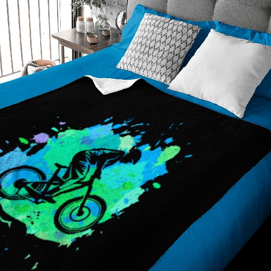 Colorful BMX Men Boys Bike Lover Baby Blankets