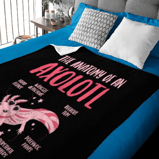 Anatomy Of an Axolotl Sweet Axolotl Explanation Baby Blankets