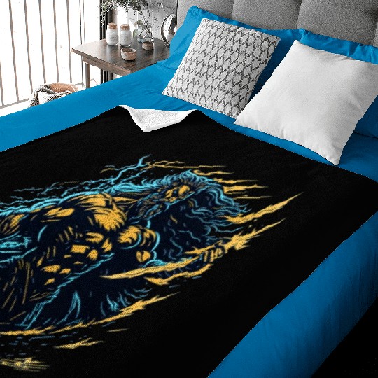 Zeus God of thunder and lightning Baby Blankets