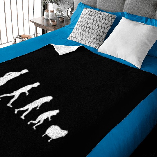 Human to Sheep Evolution Baby Blankets