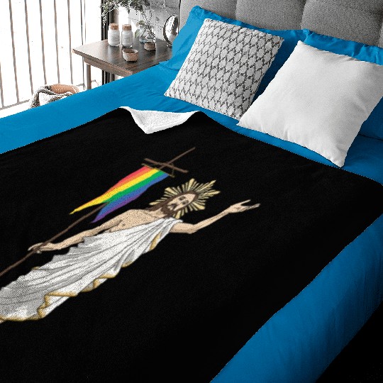 LGBT Jesus Equal Rainbow Christian Baby Blankets