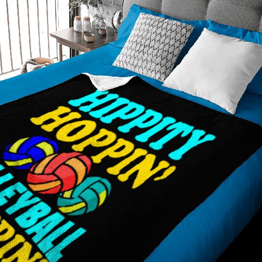 Easter Volleyball Bunny Holiday Rabbit Sport Baby Blankets